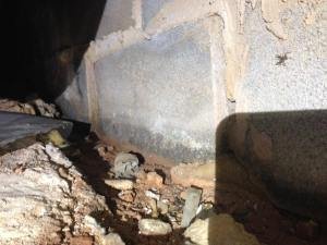 basement foundation wall damaged due to poor drainage and waterproofing system