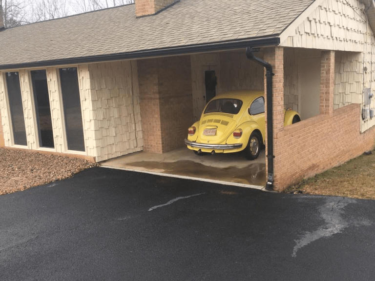 channel drain protecting the carport from flooding installed by Parks' Waterproofing