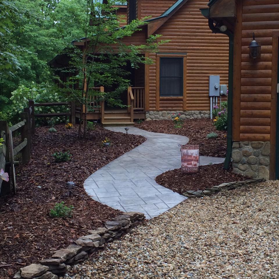 concrete garden pathway by Parks' Masonry