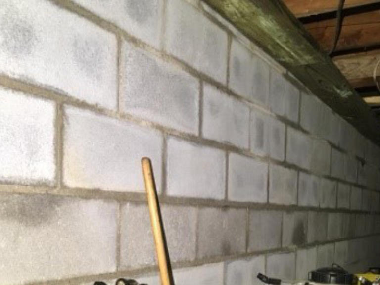 basement foundation wall after repair by Parks' Masonry LLC