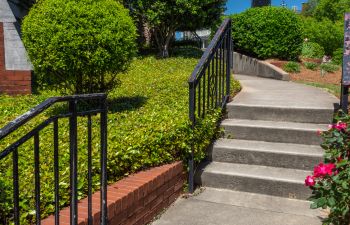 Concrete stairs and walkway.